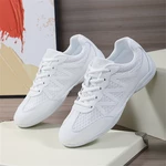 BAXINIER Girls White Cheer Shoes Trainers Breathable Training Dance Tennis Shoes Lightweight Youth Cheer Competition Sneakers