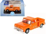 1965 Chevrolet C10 Stepside Pickup Truck Orange 1/87 (HO) Scale Diecast Model Car by Oxford Diecast