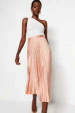 Trendyol Salmon Pleated Woven Skirt