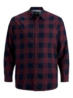 Jack&Jones PLUS Pánská košile JJEGINGHAM Loose Fit 12183107 Port Royale 5XL