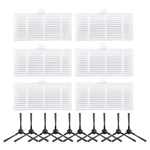 6pcs Filters +10pcs Side Brushes Replacement For Haier TL30U1 / Uoni S 2 Robot Vacuums Side Brush Filter Spare Part Accessories
