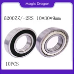 Free shipping 10pcs 6200ZZ 6200z 62002RS 6200 High quality Miniature deep groove ball bearing 10*30*9 mm