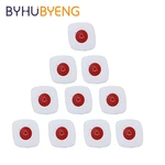 BYHUBYENG 10Pcs White Red Waterproof Wireless Waiter Button For Disability Emergency Call Service Calling Paging System Pager