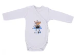 Kojenecké body, dlouhý rukáv Mamatti, zap. bokem, Hero, šedé, vel. 62 (2-3m)