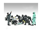 Formula One F1 Pit Crew 7 Figure Set Team Black Release III for 1/43 Scale Models by American Diorama