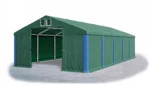 Garážový stan 4x8x2,5m střecha PVC 560g/m2 boky PVC 500g/m2 konstrukce ZIMA Zelená Zelená Modré,Garážový stan 4x8x2,5m střecha PVC 560g/m2 boky PVC 50