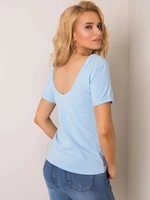 Basic light blue T-shirt with back neckline