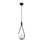 Czarno-biała lampa wisząca ze szklanym kloszem Mudoni – Opviq lights