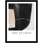 Plakat z ramą w zestawie 32x42 cm Sort Of Stone   – Malerifabrikken