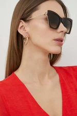 Slnečné okuliare Alexander McQueen dámske, zlatá farba