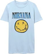 Nirvana Tričko Xerox Smiley Blue Unisex Light Blue L