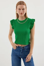 Bigdart 0430 Knitted Blouse - Green