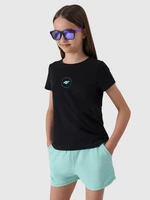 Dívčí hladké tričko z organické bavlny - černá
