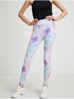 Pink-blue-white womens patterned leggings Guess Alice - Women