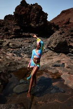 Trendyol Gradient Patterned Body-Sit Knitted Tie Transparent Blouse Skirt Beach Suit Trendyol Gradient Patterned Body-Sit Knitted Tie Transparent Blouse Skirt Beach Suit