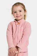 Dětská mikina Didriksons MONTE KIDS FULLZIP růžová barva, hladká