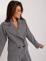 Black and gray women's jacket with herringbone