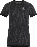 Odlo The Blackcomb Light Short Sleeve Base Layer Women's Black/Space Dye S Laufshirt mit Kurzarm