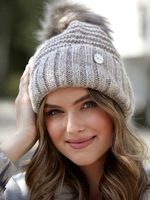 Winter beanie with cappuccino ribbing