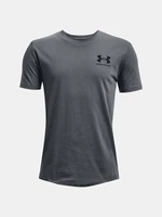 Under Armour UA Sportstyle Left Chest SS Triko dětské Šedá