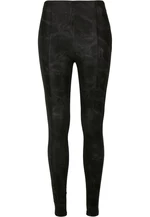 Women's washed trousers made of artificial leather black