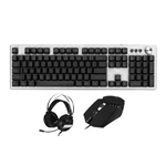 AULA T200 3-In-1 Gaming Keyboard Mouse Headset Combo USB Wired 104 Keys LED Backlit Mechanical Feeling Keyboard Adjustab
