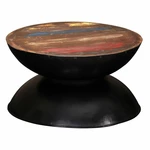 Coffee table 60x60x33 cm solid recycled wood black