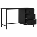Home Office SteelDesk with Drawers Industrial Study Table for Small Spaces 47.2"x21.7"x29.5" Black