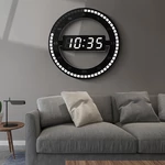 US/EU Plug 12 Inch LED Ring Wall Clock Automatic Photosensitive Digital Electronic Clock Office Bedroom Plastic Clock