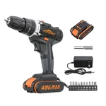 Topshak TS-ED1 Cordless Electric Impact Drill Rechargeable 2 Speeds Drill Screwdriver W/ 1 or 2 Li-ion Battery