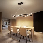 AC220-240V 100cm Modern Pendant Light Chandeliers for Kitchen Bar Suspension Aluminum Wave Avize Lustre Pendant Lamp for