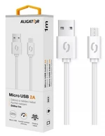 Datový kabel ALIGATOR 2A micro USB 1m, bílý