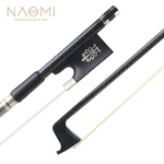 NAOMI 4/4 Violin/Fiddle Bow Grid Carbon Fiber Bow W/ Ebony Frog Round Stick Exquisite Horsehair Well Balance