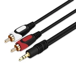BAYNAST JQB-122 3.5mm to 2RCA Cable Pure Copper AUX Plug 2 RCA Computer Phone Output Power Amplifier Audio Cord