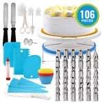 106 PCS Set Multi-color DIY Cake Decorations Turntable Icing nozzles Mould Spatula Bags Tools Kit For Party