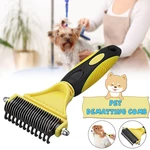 Double Sides Pet Dog Fur Brush Comb Dog Cat Grooming Deshedding Trimmer Tool Pet Rake 12/23 Blades