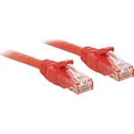 LINDY 48030 RJ45 sieťové káble, prepojovacie káble CAT 6 U/UTP 30.00 cm červená s ochranou 1 ks