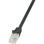 LogiLink CP2013U RJ45 sieťové káble, prepojovacie káble CAT 6 U/UTP 25.00 cm čierna s ochranou 1 ks