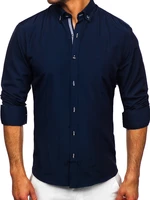 Tmavě modrá pánská košile s dlouhým rukávem Bolf 20717