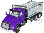 Kenworth T880 Day Cab with Rogue Transfer Dump Body Truck Purple and Chrome 1/64 Diecast Model by DCP/First Gear