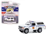 1996 Ford Bronco XL White "FBI Police (Federal Bureau of Investigation Police)" "Hot Pursuit" Special Edition 1/64 Diecast Model Car by Greenlight