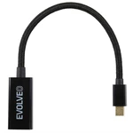 Redukcia Evolveo Mini DisplayPort/HDMI (EV-mDP-HDMI) čierna adaptér • HDMI vstup • DisplayPort výstup • podpora Full HD rozlíšenie • pozlátené konekto