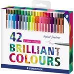 Staedtler 334 C42 triplus popisovač 42 ks modrá aqua, svetlo modrá, modrá, neónovo modrá, neónovo zelená, neónovo žltá,