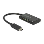 Čítačka pamäťových kariet DeLock USB-C/ SD, micro SD (91740) čierna čítačka kariet • čítanie a zápis na pamäťové karty • pripojenie k počítaču, notebo