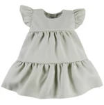 EEVI Dívčí šaty s volánky Nature - khaki, vel. 92 (18-24m)