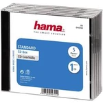 Standardní obal na CD, sada 5 ks transparentní, černá (š x v x h) 140 x 125 x 10.4 mm Hama