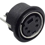 Mini DIN konektor BKL Electronic 0204030, zásuvka, vestavná vertikální, pólů 4, černá, poniklovaná, 1 ks