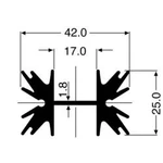 Chladič Fischer Elektronik SK 129 38,1 STS, 100 x 41.5 x 34 mm, 5 kW