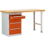 Dílenském COMBI model 1 s masivní deskou, Šxhxv = 1500 x 700 x 840 mm Manuflex TP5087.2001 TP5087.2001