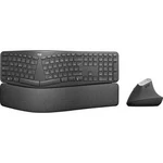 Sada klávesnice a myše Logitech Ergo K860 + MX Vertical, ergonomická, podložka pod zápěstí, černá